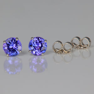 tanzanite studs in white gold