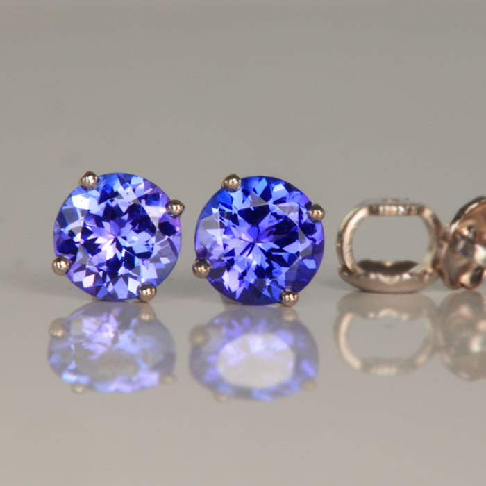 Tanzanite Earring Studs 1 carat screwbacks