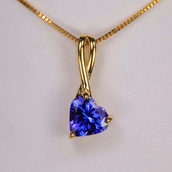 14K Gold Tanzanite Heart Pendant hot