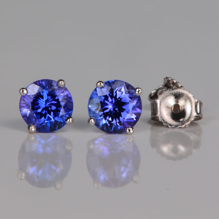 white gold tanzanite stud earrings