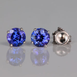 white gold tanzanite stud earrings