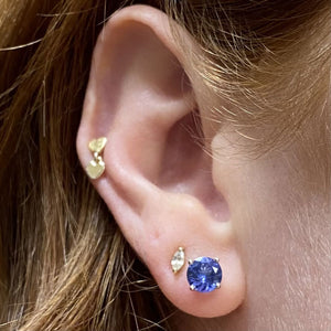 blue tanzanite stud earrings white gold