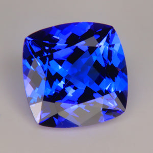 square cushion blue violet tanzanite gemstone