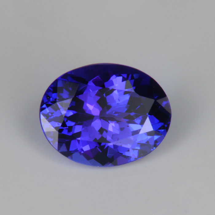 blue violet tanzanite oval cut gemstone