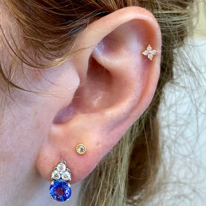 size of tanzanite and diamond earrings