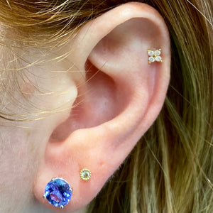 tanzanite stud earrings size