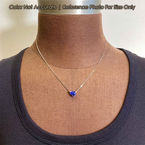 pear shape brilliant cut tanzanite in white gold necklace size reference