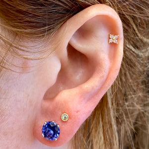 tanzanite earrings round brilliant cut