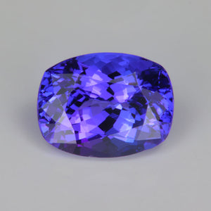 mostly violet antique cushion cut tanzanite gemstone