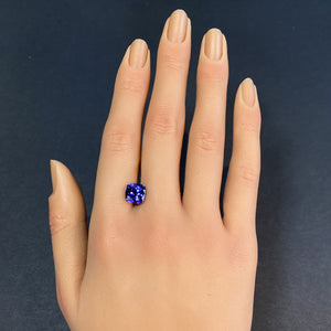 blue violet tanzanite gem square cushion cut