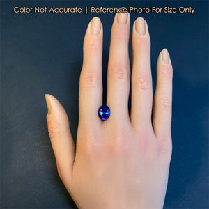 oval cut tanzanite size on hand