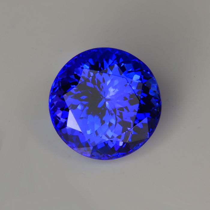 tanzanite gemstone round brilliant cut violet blue