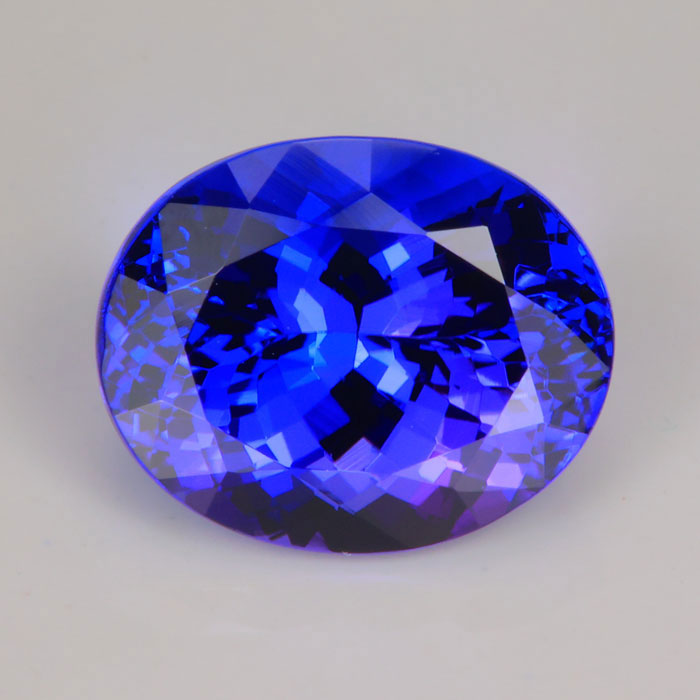 Oval cut violet blue tanzanite gemstone 