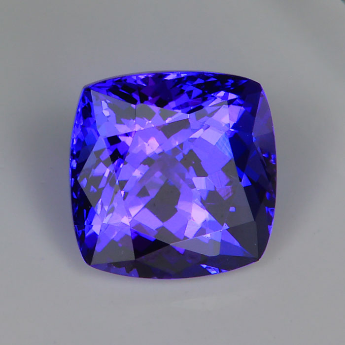 tanzanite gemstone square cushion cut blue violet color 