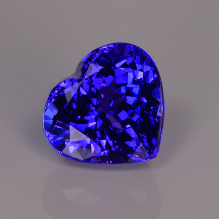 blue violet tanzanite heart shape gemstone