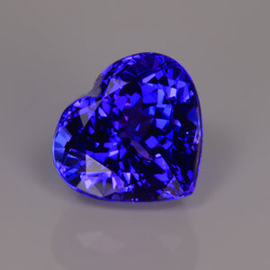 blue violet tanzanite heart shape gemstone