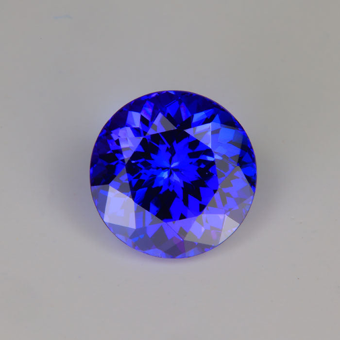 violet blue tanzanite gemstone round cut