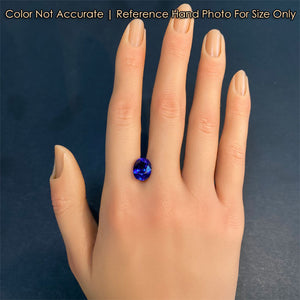 tanzanite gemstone oval on hand