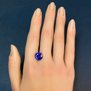 violet blue round tanzanite gemstone