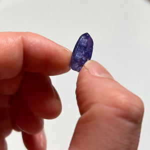 tanzanite crystal specimen size in hand