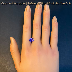 tanzanite gem on hand antique cushion cut