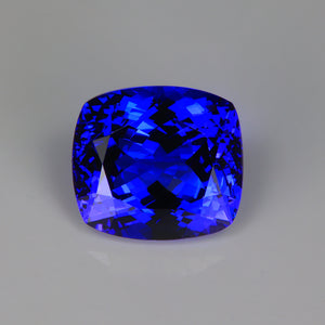 tanzanite gemstone antique cushion cut mostly blue