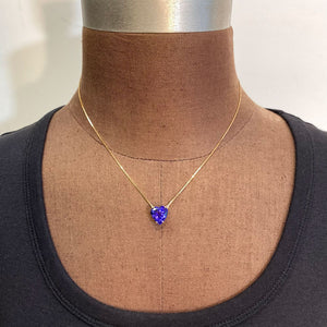 tanzanite necklace heart shape yellow gold