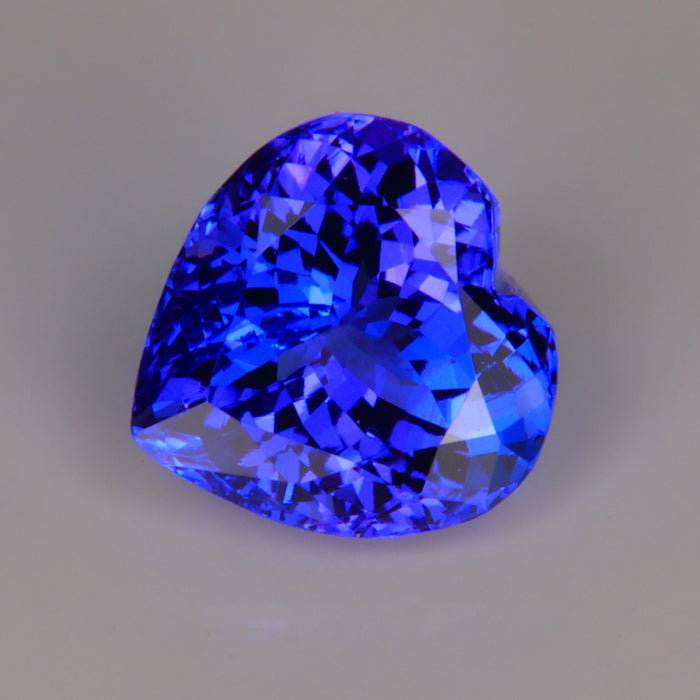 blue violet tanzanite gemstone heart shape brilliant cut