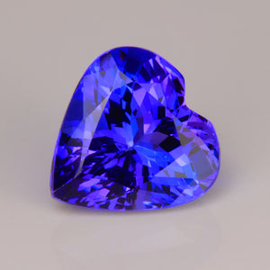 blue violet tanzanite gemstone heart shape cut 