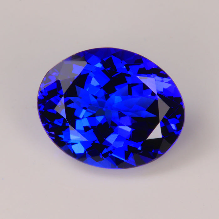 mostly blue color tanzanite gemstone oval cut rare gem