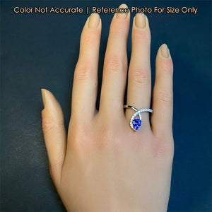 white gold tanzanite and diamond ring size on hand