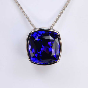 Custom Platinum and Tanzanite Necklace