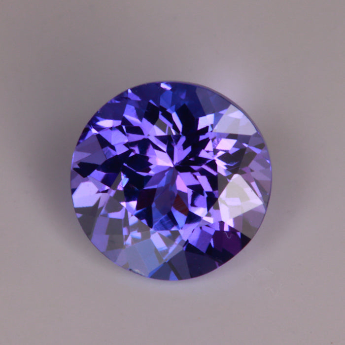 violet tanzanite rare gemstone round brilliant cut