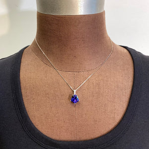 tanzanite pendant in white gold with diamonds size reference