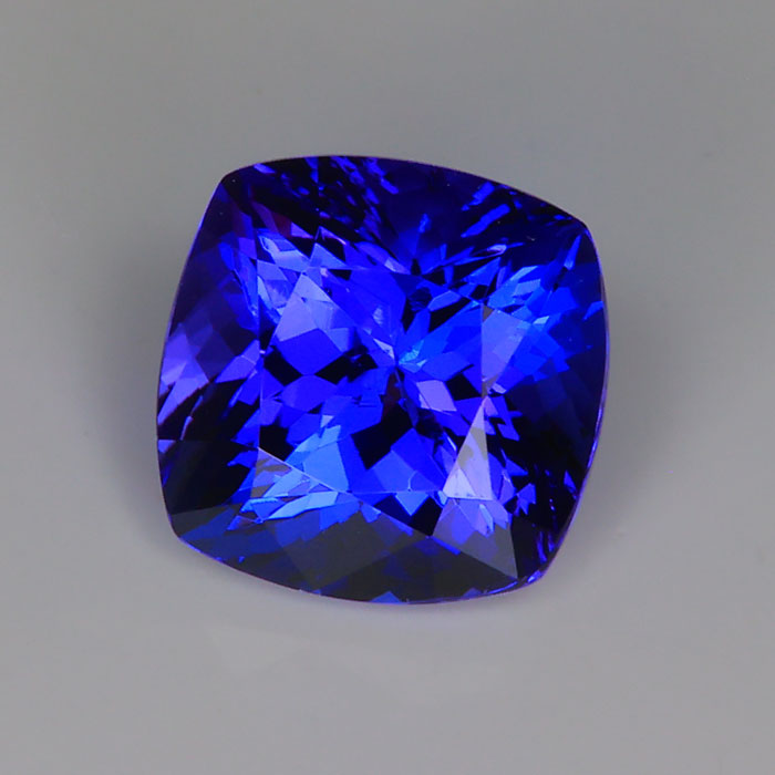 tanzanite gemstone violet blue color square cushion cut