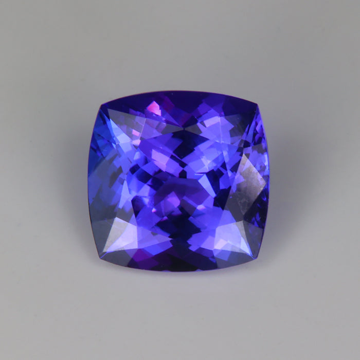 square tanzanite gem mostly violet 