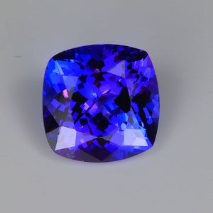 tanzanite gemstone square cushion cut beautiful red flash