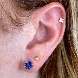 blue violet tanzanite stud earrings