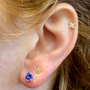 white gold tanzanite gem earrings