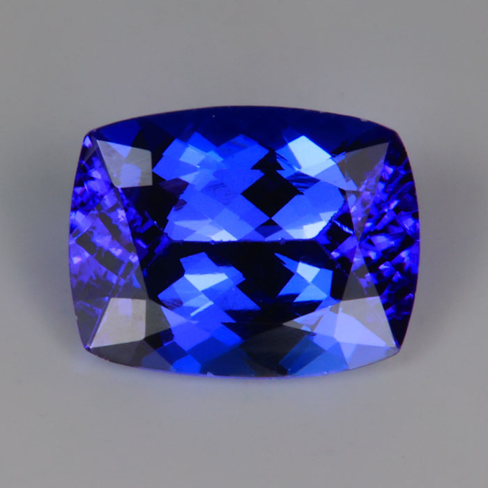 violet blue tanzanite gemstone antique cushion cut 