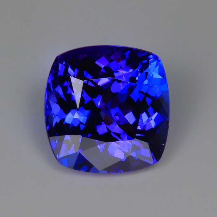 tanzanite gemstone mostly blue square cushion cut