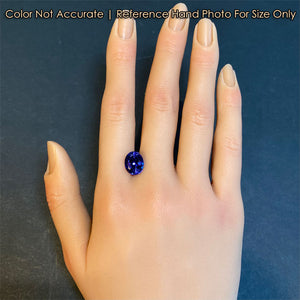 oval cut tanzanite gem size on hand