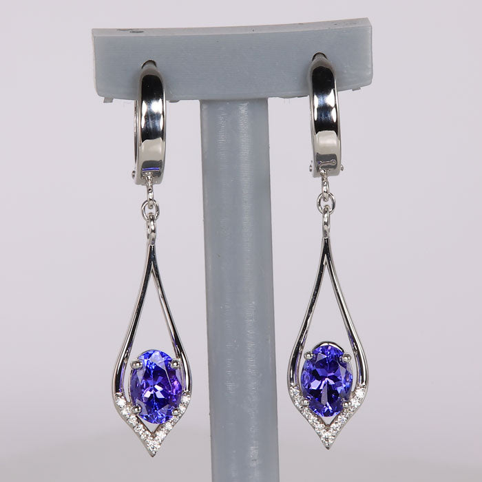 Amazon.com: Blue-Green Gemstone Earrings | Tanzanite Jewelry Sale | Lucky  Clover Gifts For Women | 2.5 Inch : Handmade Products