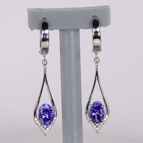 Tanzanite earrings deals white gold