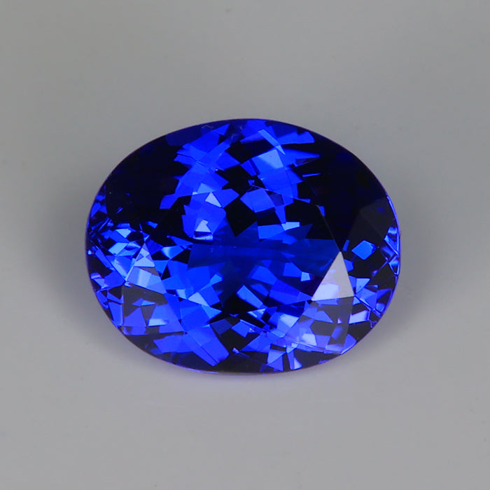 oval tanzanite rare gemstone mostly blue