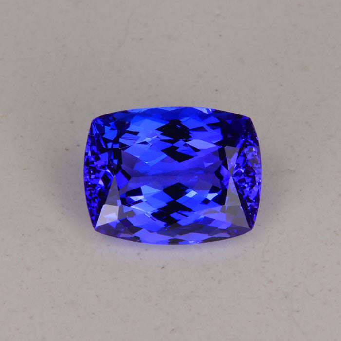 violet blue antique cushion tanzanite gemstone