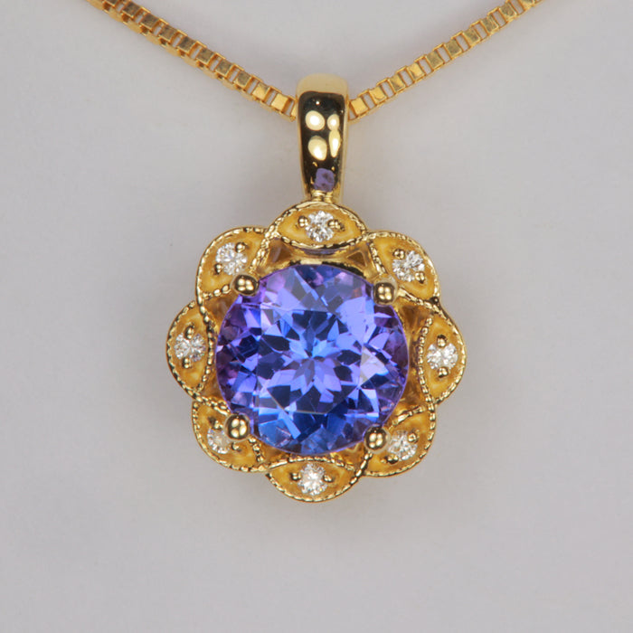 Natural retailer Tanzanite Pendant, 14K Solid Gold Tanzanite Pendant, Yellow Gold Necklace Pendant, Tanzanite Jewelry, December Birthstone Jewelry