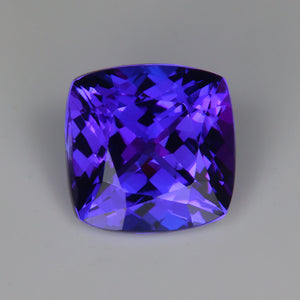 mostly violet tanzanite gemstone square cushion cut 