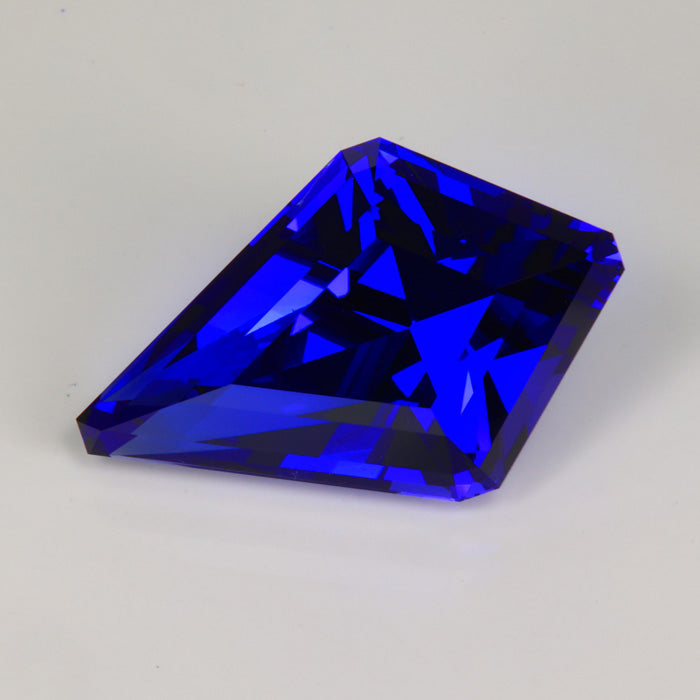 blue tanzanite stepped kite gemstone rare