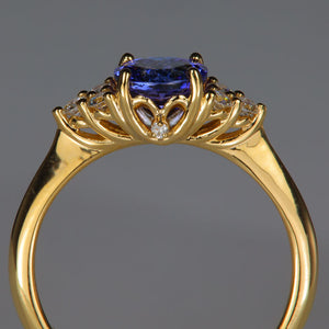 diamond accented tanzanite gemstone ring